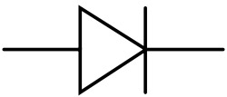 Il simbolo elettrico del diodo