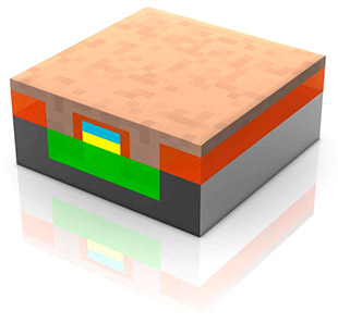 Rappresentazione in 3D di un transistor CMOS