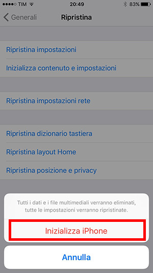 Aggiornamento software iOS