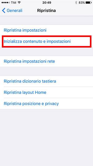 Aggiornamento software iOS