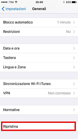 Aggiornamento software iOS