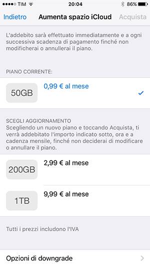 Aggiornamento software iOS