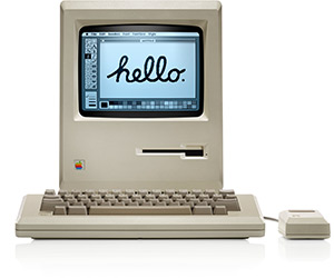 Il primo, storico Macintosh del 1984. Hai problemi col tuo Mac? Chiama il 333.22.29.308
